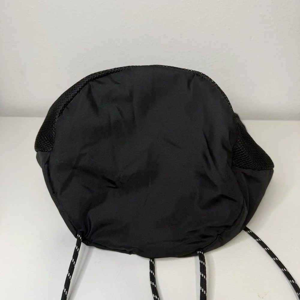 Victoria Secret PINK Draw String Mesh Pocket BAG Backpack BLACK GYM SCHOOL